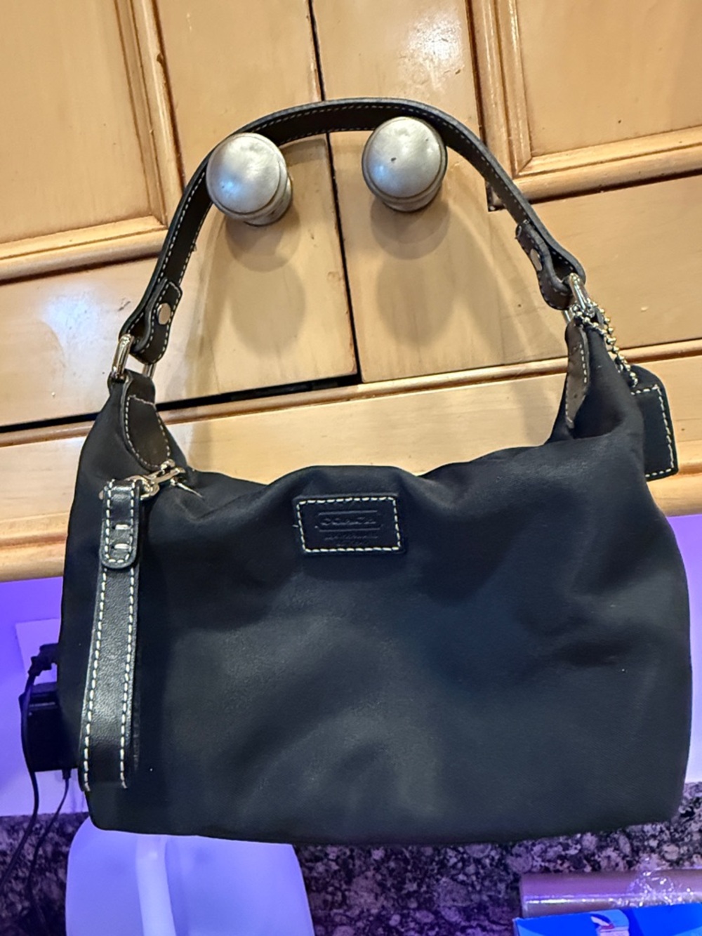 COACH ladies, black, mini satchel excellent condition extra long strap included